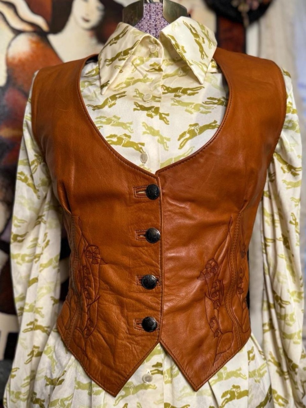 Vintage OOAK custom artisan made Daredevil Leather 100% leather vest